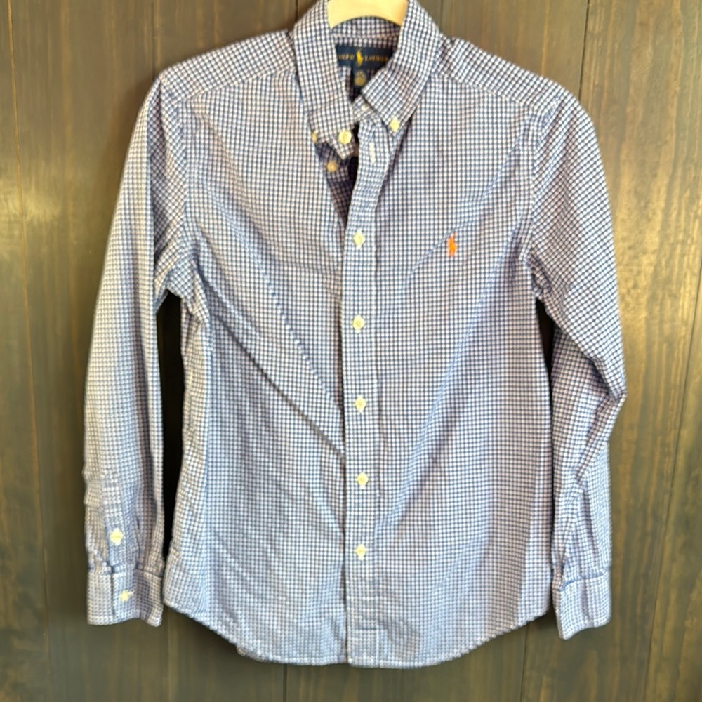 Ralph Lauren Button Down Polo Youth Checkered Boys L (14-16)